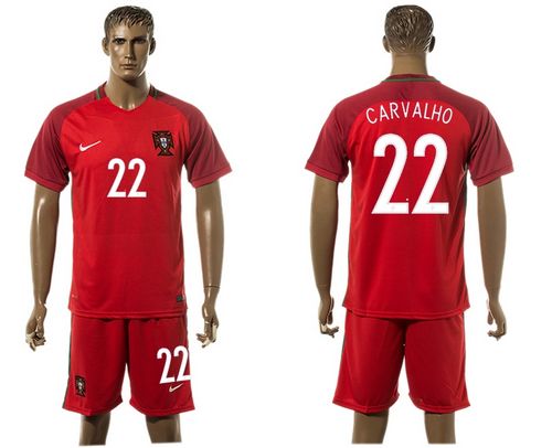 Portugal #22 Carvalho Home Soccer Country Jersey - Click Image to Close